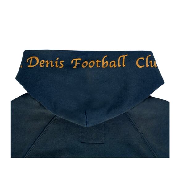 Samuel Zelig St Denis FC Hoodie M Vintage Navy Yellow Made USA NWOT - Picture 6 of 13